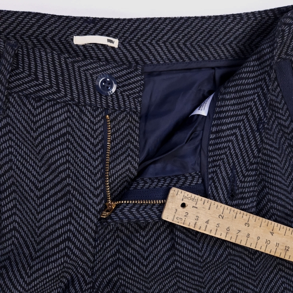 Levi's Herringbone Navy Blue Cropped Pleated Button Cuffed Riding Pants Size 26 - Picture 4 of 16